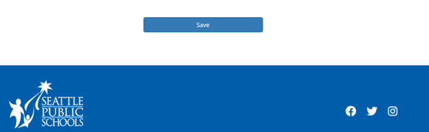 SPS volunteer portal screen shot showing the SAVE button