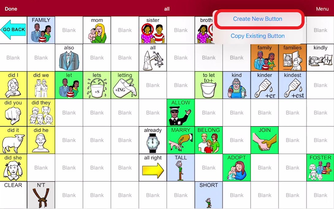 screen shot of LAMP with create new button outlined in red
