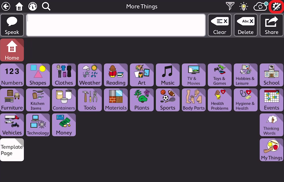 screen shot of TD Snap with edit icon outlined in red