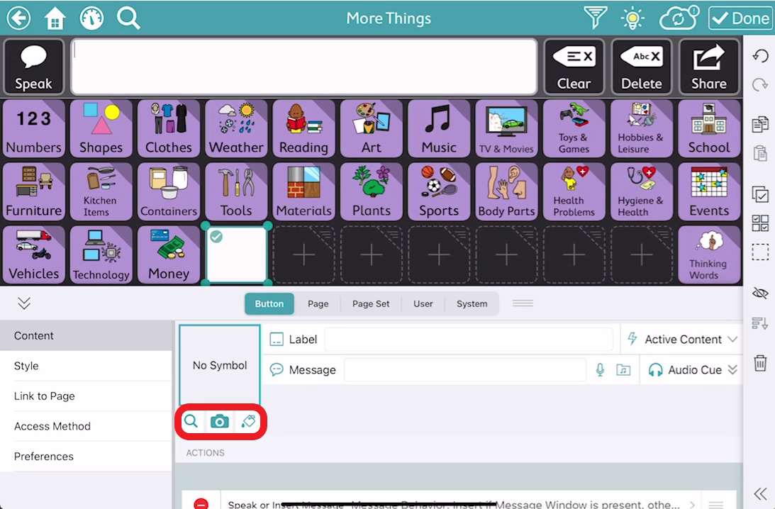screen shot of TD Snap editing with image options outlined in red