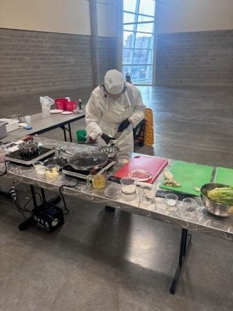 student in cooking contest