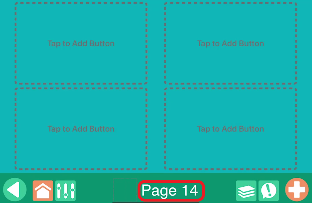 screen shot of Go Talk Now new page created with page 14 outlined in red