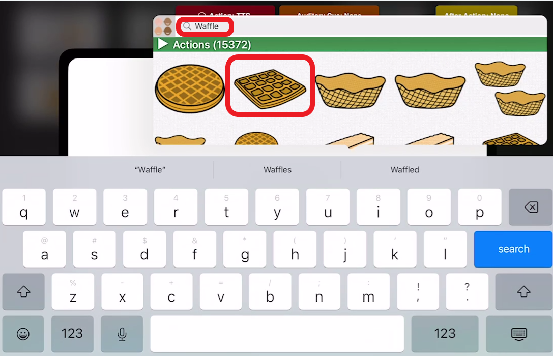 screen shot of selecting an image in Go Talk Now for a button