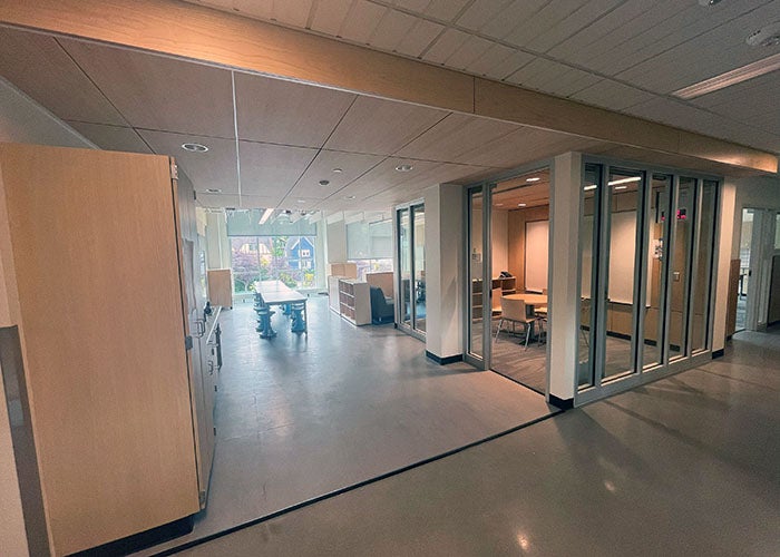 a breakout learning space with an enclosed area