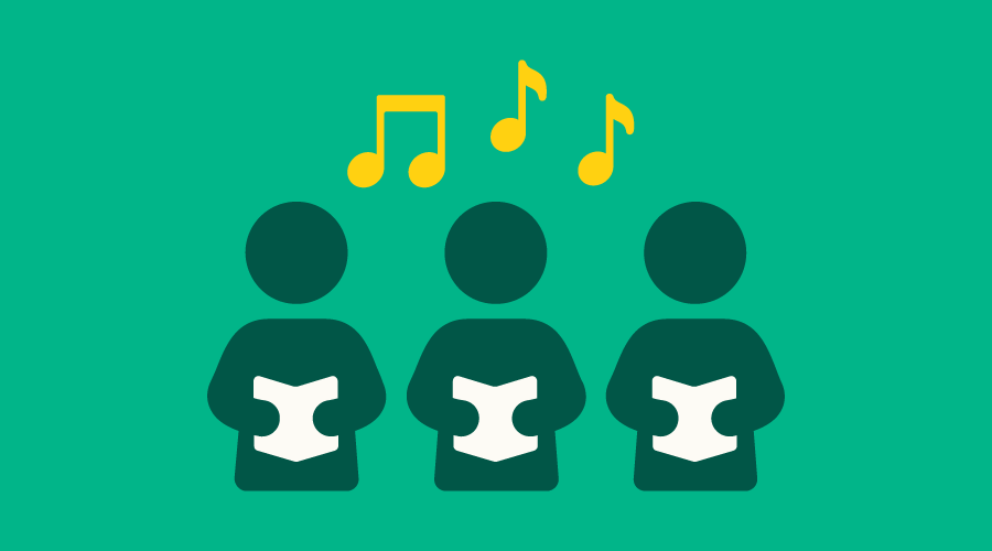 Graphic of students singing in choir