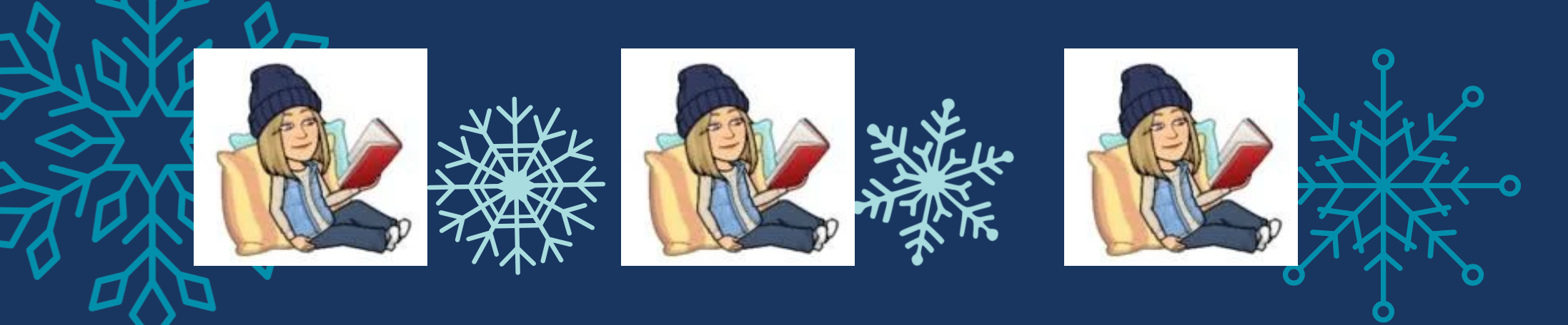 Winter Banner with emoji of Librarian and snowflakes