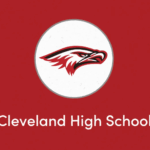 CHS Logo with eagle. Text Cleveland High School.