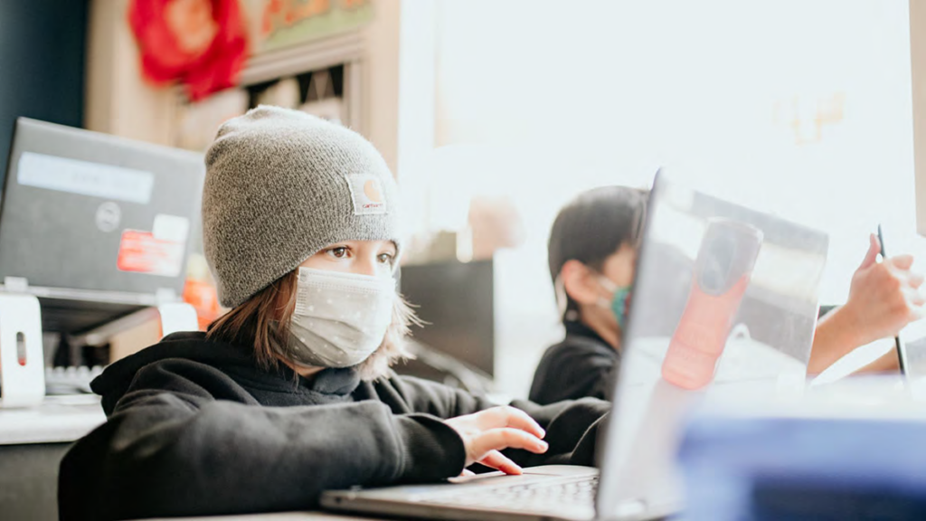 Students on computers