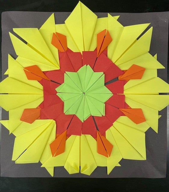origami symmetric folded paper