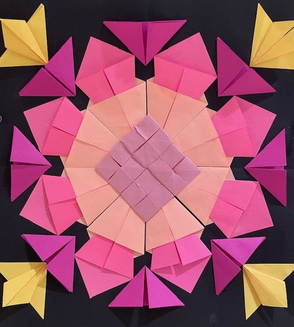 origami symmetric folded paper