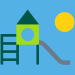 Graphic of a playground with a slide