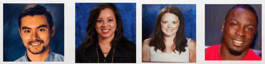 Krsto Budech, Kristie Thompson, Kelly Creech, Mr. Henry Rance