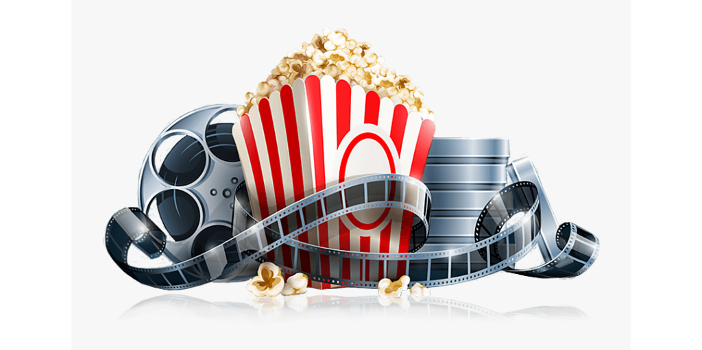 graphic movie film and popcorn