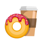 donut and coffee clipart