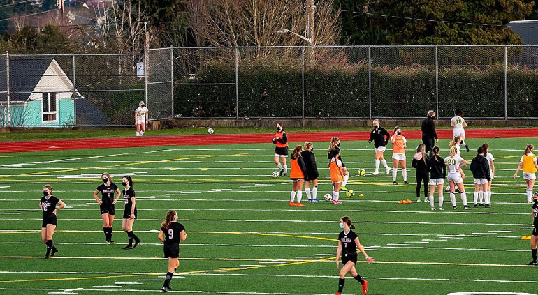 BHS Soccer players on the field