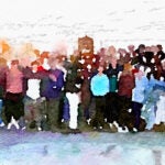 Watercolor of Seniors at Gas Works Park