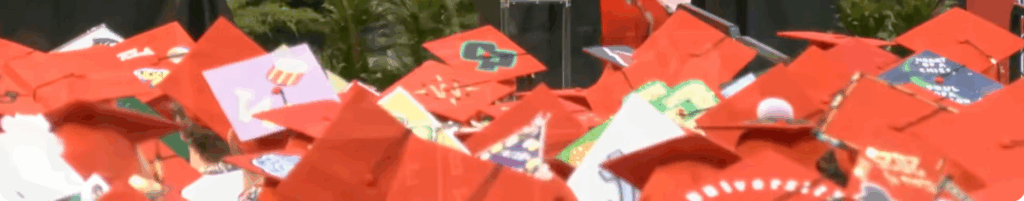 Red Graduation Caps.