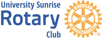 Logo. Text: University Sunrise Rotary Club