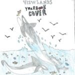 drawing of an orca leaping out of the water