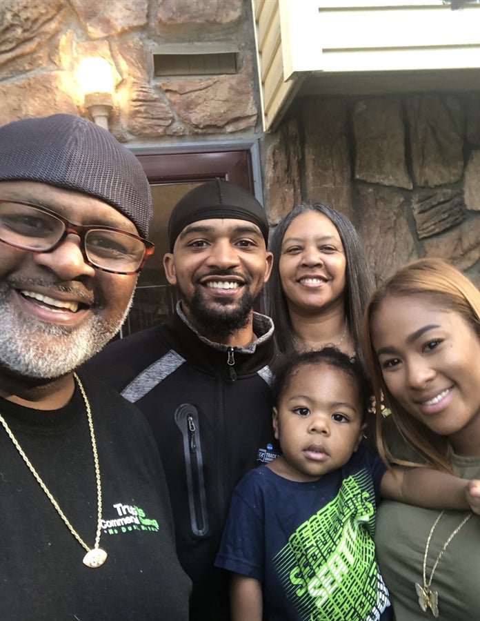Photo of teacher with family