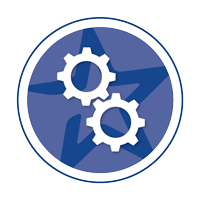 Dark blue gears icon
