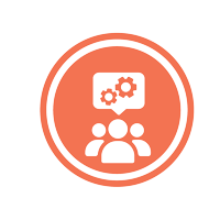graphic of three people talking