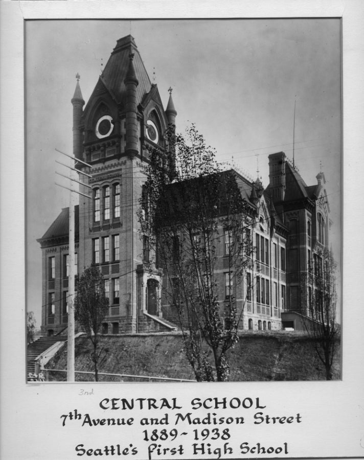 Central School Building. 7th Avenue and Madison Street. 1889-1938. Seattle's first high school