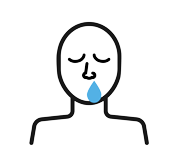 An illustration representing a person with a runny nose