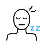 An illustration representing a sleeping person