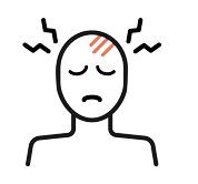 An illustration representing a person with a pain in their head