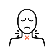 An illustration representing a person with pain in their throat
