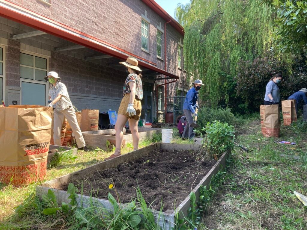 people gardening