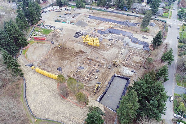 aerial view of a construction site