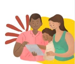graphic of a family reading together