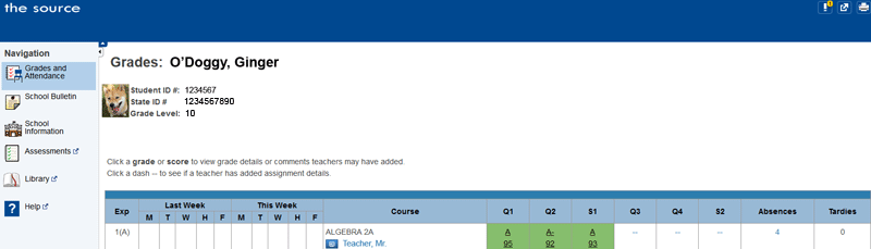 Image of Source log on screen