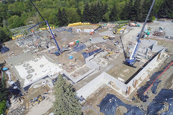 aerial view of a construction site