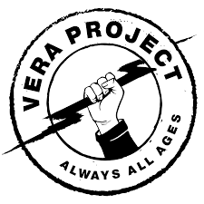 Vera Project logo - Hand holding lightning. The title states: "Vera Project; Always All Ages" 