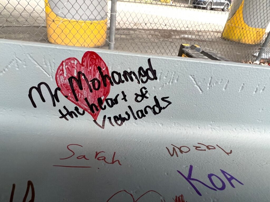 a drawing of a heart and words that say Mr. Mohomed the heart of Viewlands