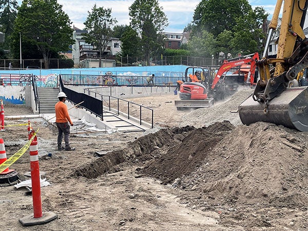 concrete stairs and ramp under construction