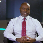 Superintendent Jones sits in the SPS tv stuidio