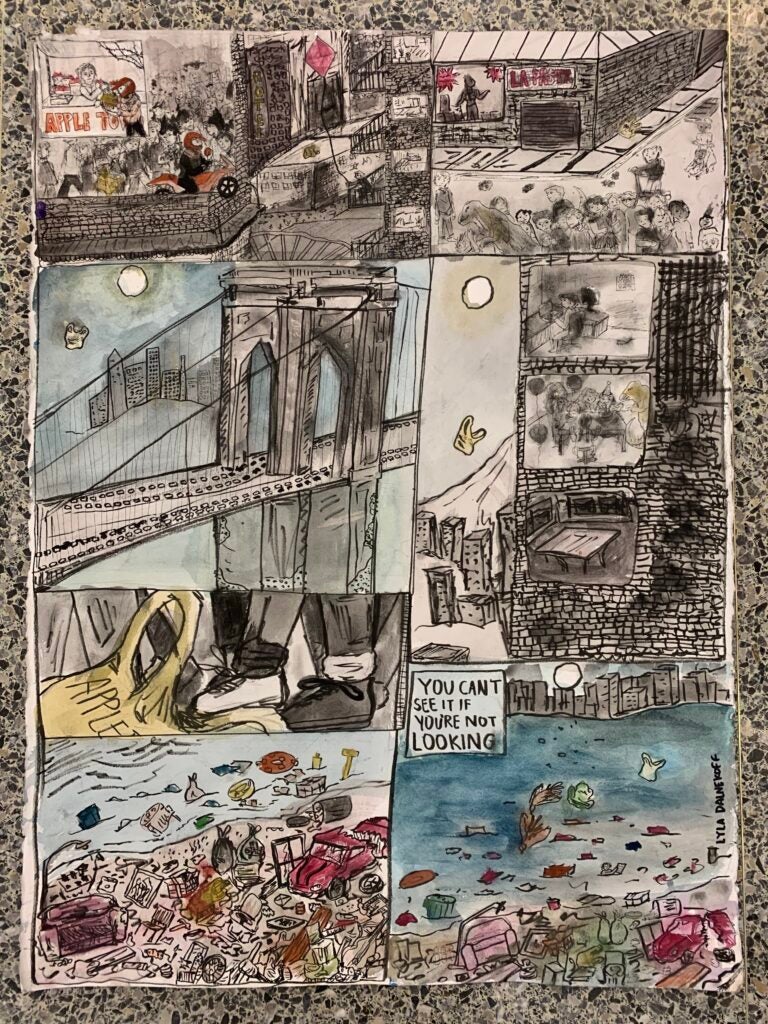 Lyla Dalnekoff, 8th Grade, "If you can't see it, if you're not looking", Mixed Media