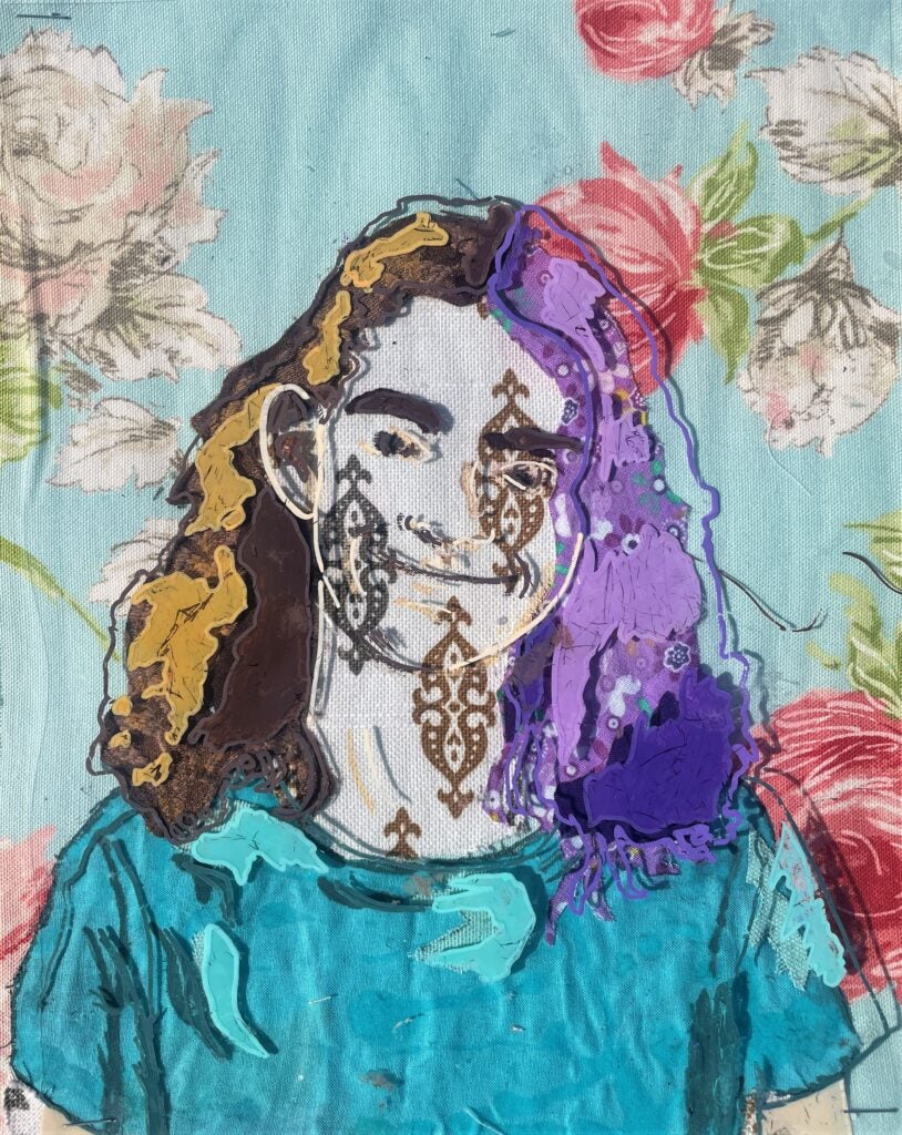 Petra Dirac, 6th Grade, "Fabric Self", Mixed Media