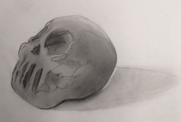 Camille Gacer, 11th Grade, "Clay Still Life of a Skull"