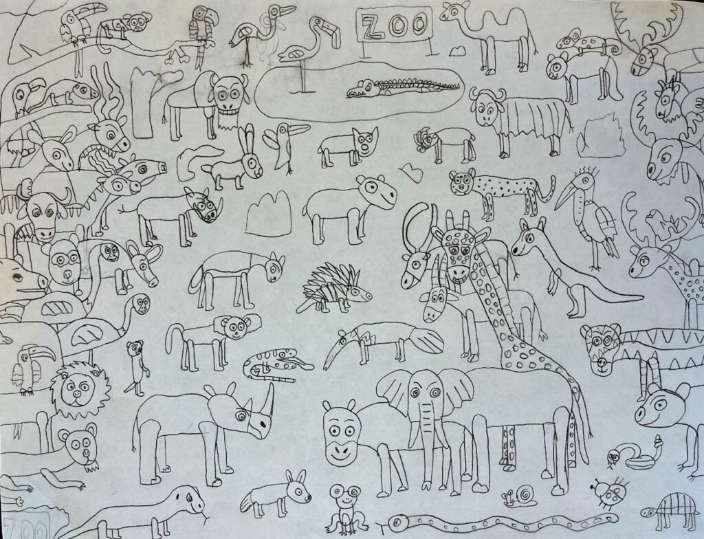 Keagan Song, 8th Grade, "Zoo", Drawing