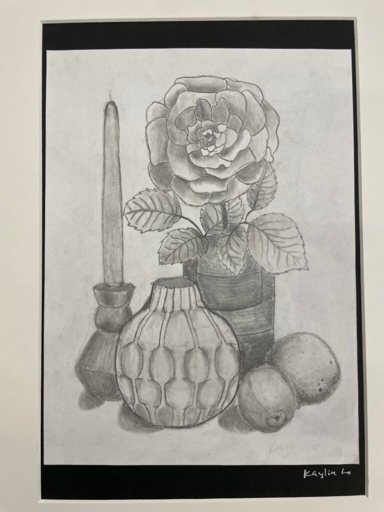 Kaylin Lo, 6th Grade, "Still Life", Drawing
