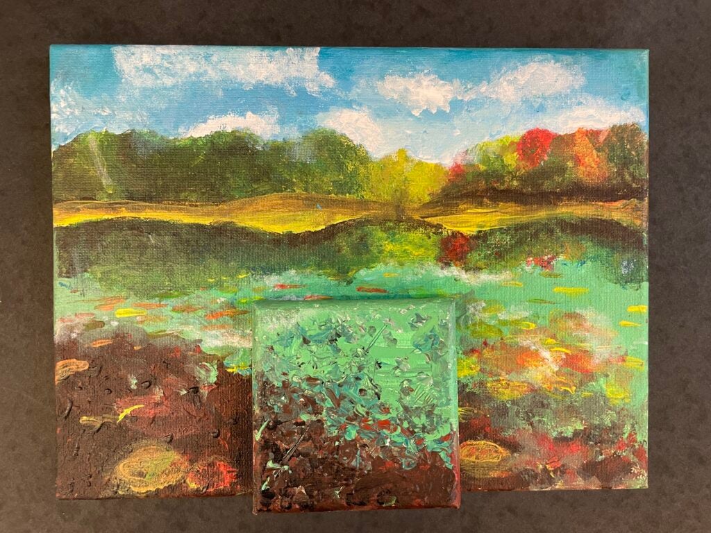 Willow Milstein, 8th Grade, "Autumn Lake", Painting