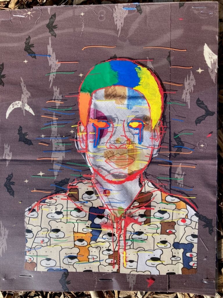 Kyimier Pahingal, 6th Grade, "Self Portrait", Mixed Media