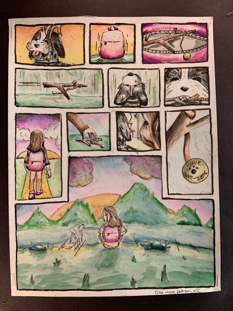 Elke Peterson, 8th Grade, "Olive in the Horizon", Drawing