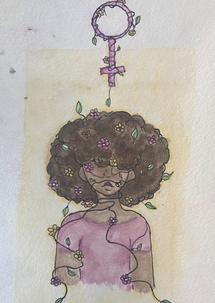 Aviva Roper, 7th Grade, "Bloom", Painting