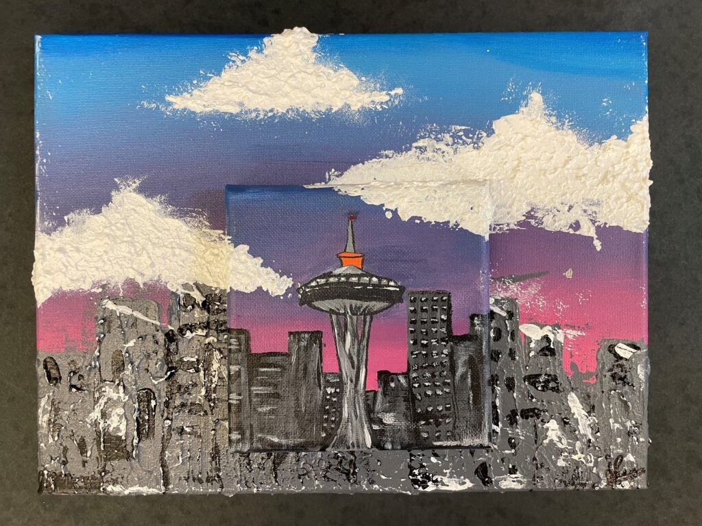 Sydney Willis, 8th Grade, "Skyline City", Painting